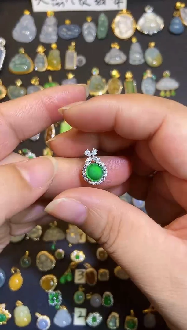 吊坠(不含链)银S925镶嵌翡翠1