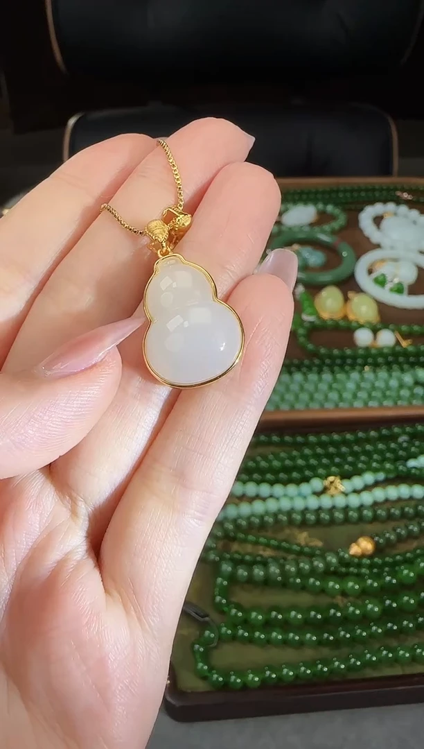 吊坠(不含链)银S925镶嵌和田玉1