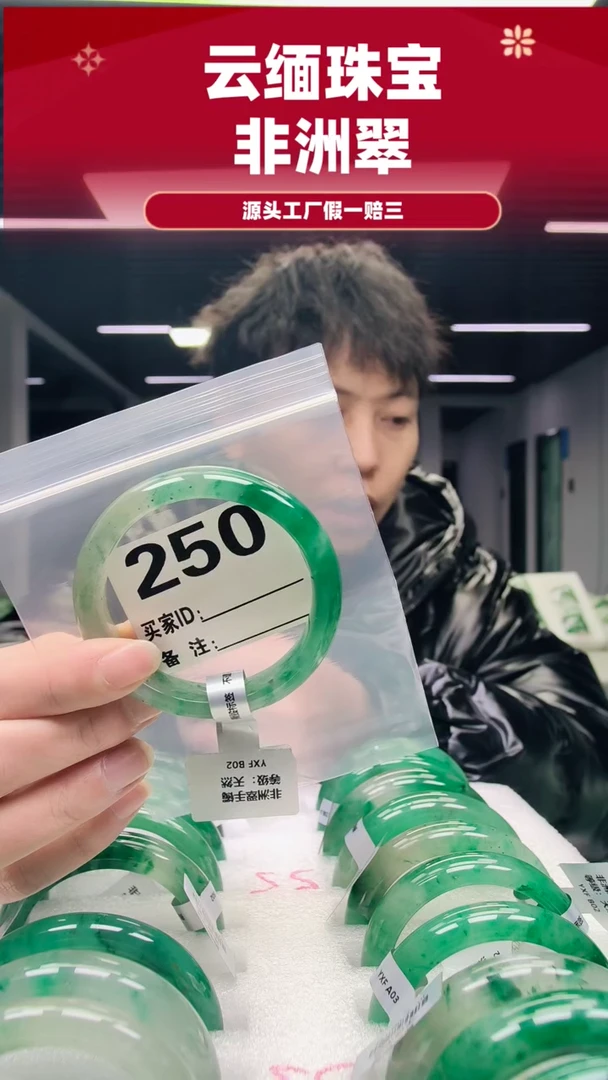未镶嵌手镯石英质玉（非洲翠）5455圈口250