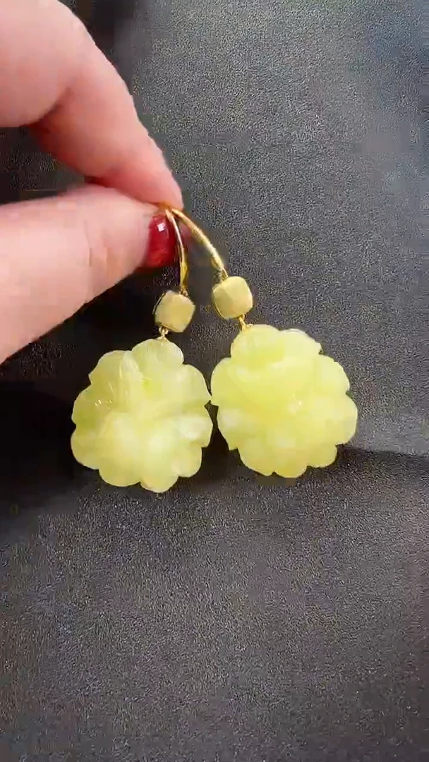 未镶嵌琥珀耳饰耳环