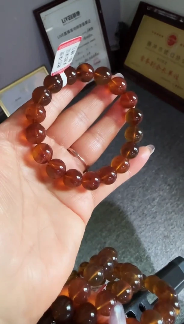 手串琥珀未镶嵌#6缅甸琥珀紫罗兰手串11mm