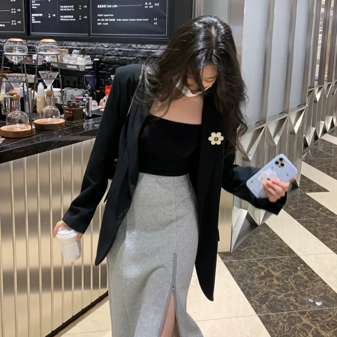 宝丫轻奢  女式休闲百搭一字领吊带背心B7781