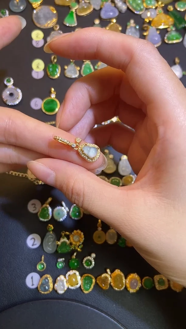 吊坠(不含链)银S925镶嵌翡翠1