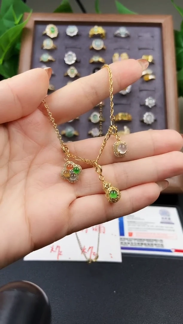 颈饰银S925镶嵌翡翠12
