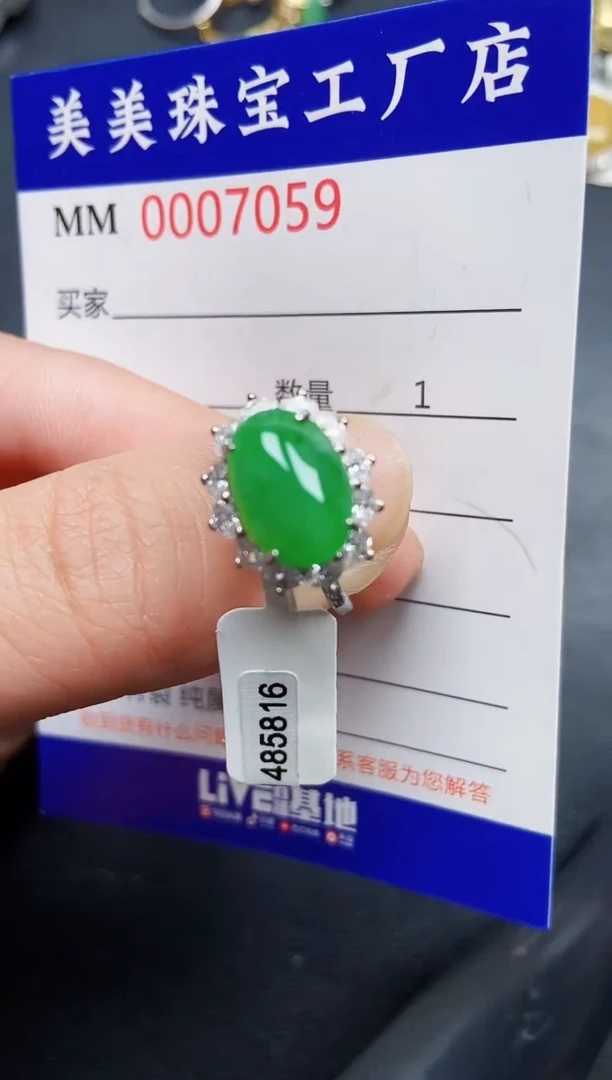 翡翠银S925镶嵌颈饰7059