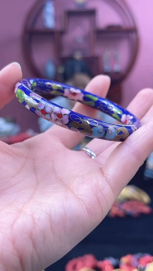 非遗 景泰蓝 公主镯 细 宝蓝 53