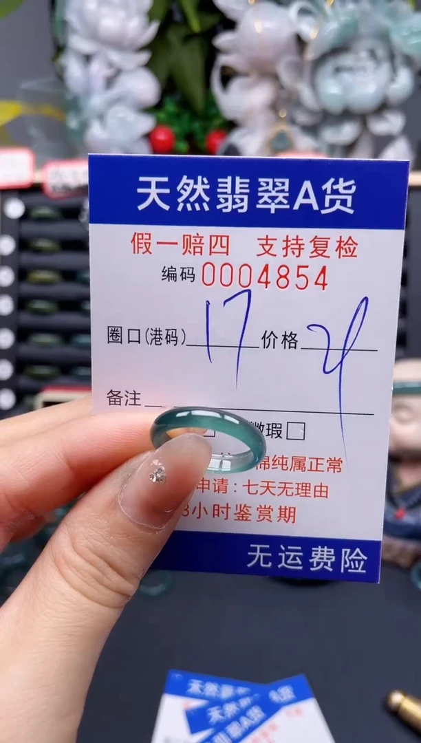翡翠戒指未镶嵌17*4854