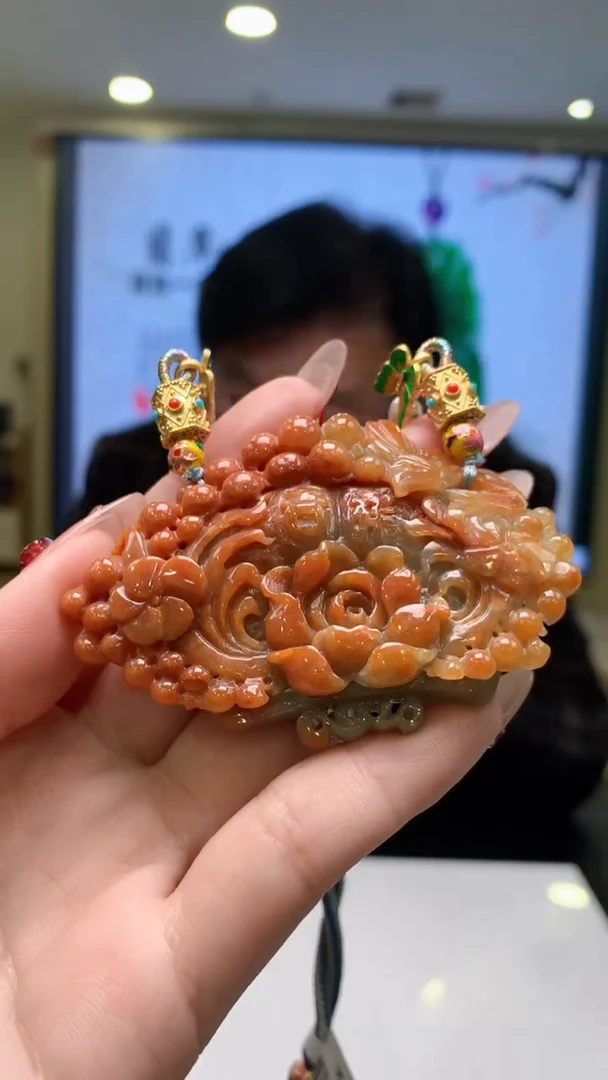 【闪购商品】定制翡翠未镶嵌1026ry-毛货挂件35