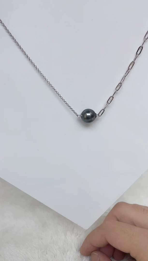 银S925镶嵌海水珍珠颈饰