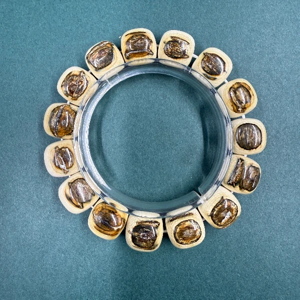 K3202天然猛犸牙蓝眼手串 支持鉴定 假一罚四