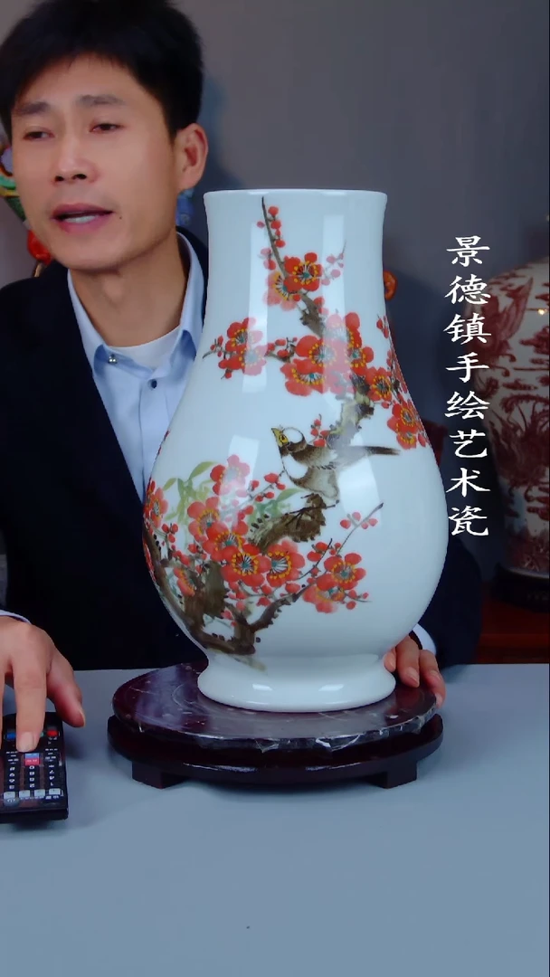 瓶陶景德镇手工手绘陶瓷摆件18