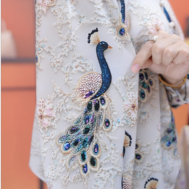 2025新款上新孔雀翎新中式衬衣L017