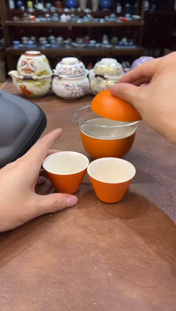 真的很便宜超好看会开片的旅行茶具
