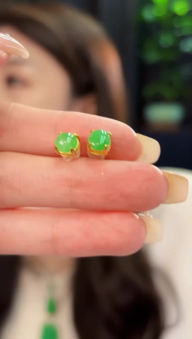 翡翠未镶嵌耳饰d缅料A货/多样性发货/一件