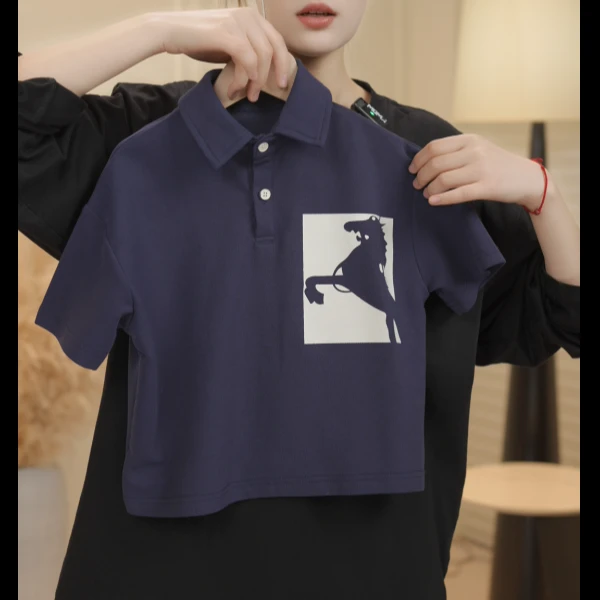 现货-【兔小呗】夏装儿童韩版时尚个性印花宽松短袖领T恤HCXZ4179