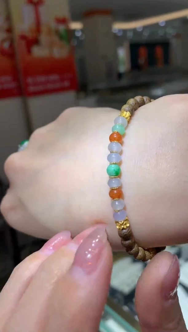 银S925镶嵌手链翡翠|不退不换