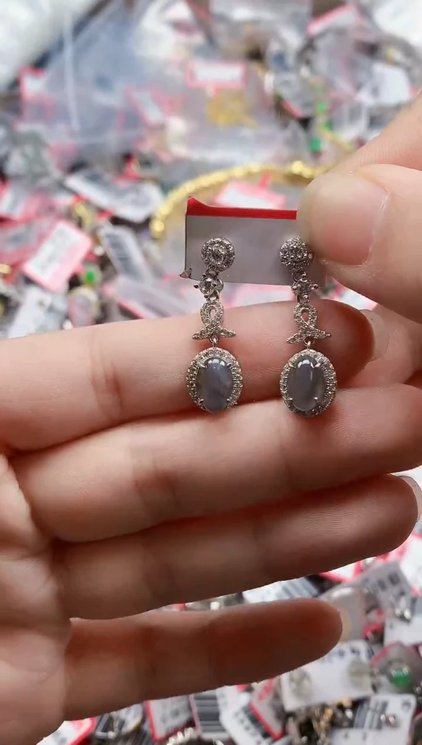 银S925镶嵌戒指翡翠天然A货缅甸翡翠