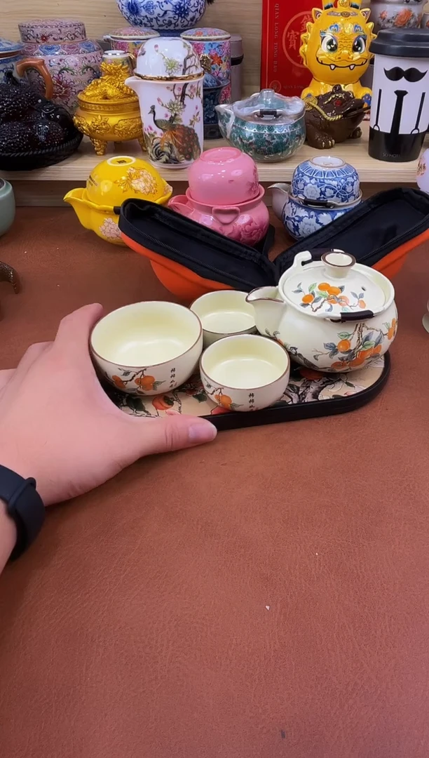 陶瓷茶具摆件旅行套组