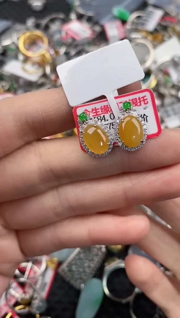 银S925镶嵌戒指翡翠10                  10