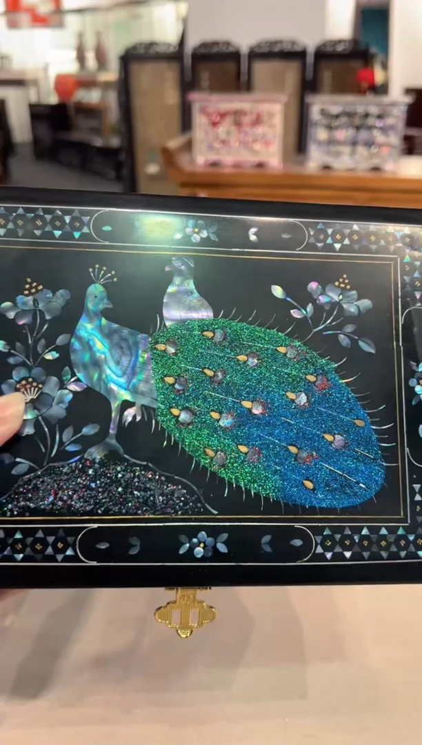 【闪购商品】微瑕老货弘贝雅螺钿漆器文化馆