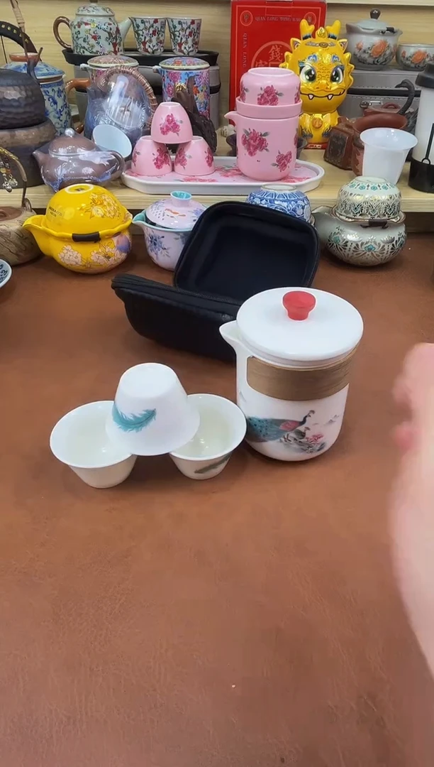 陶瓷茶具摆件旅行套组