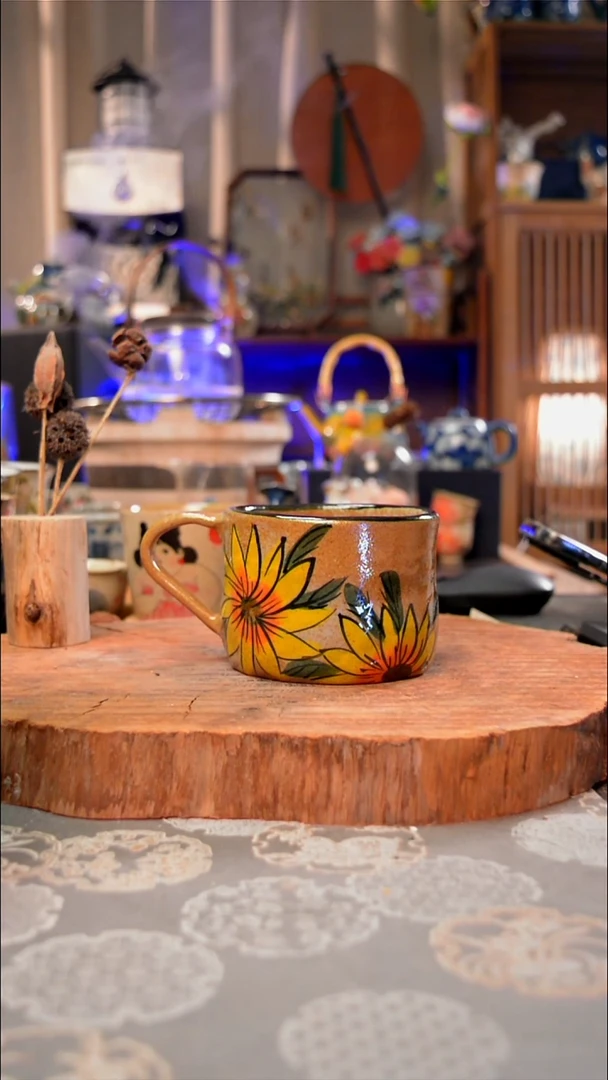 【闪购商品】杯子向日葵手工手绘手工手绘