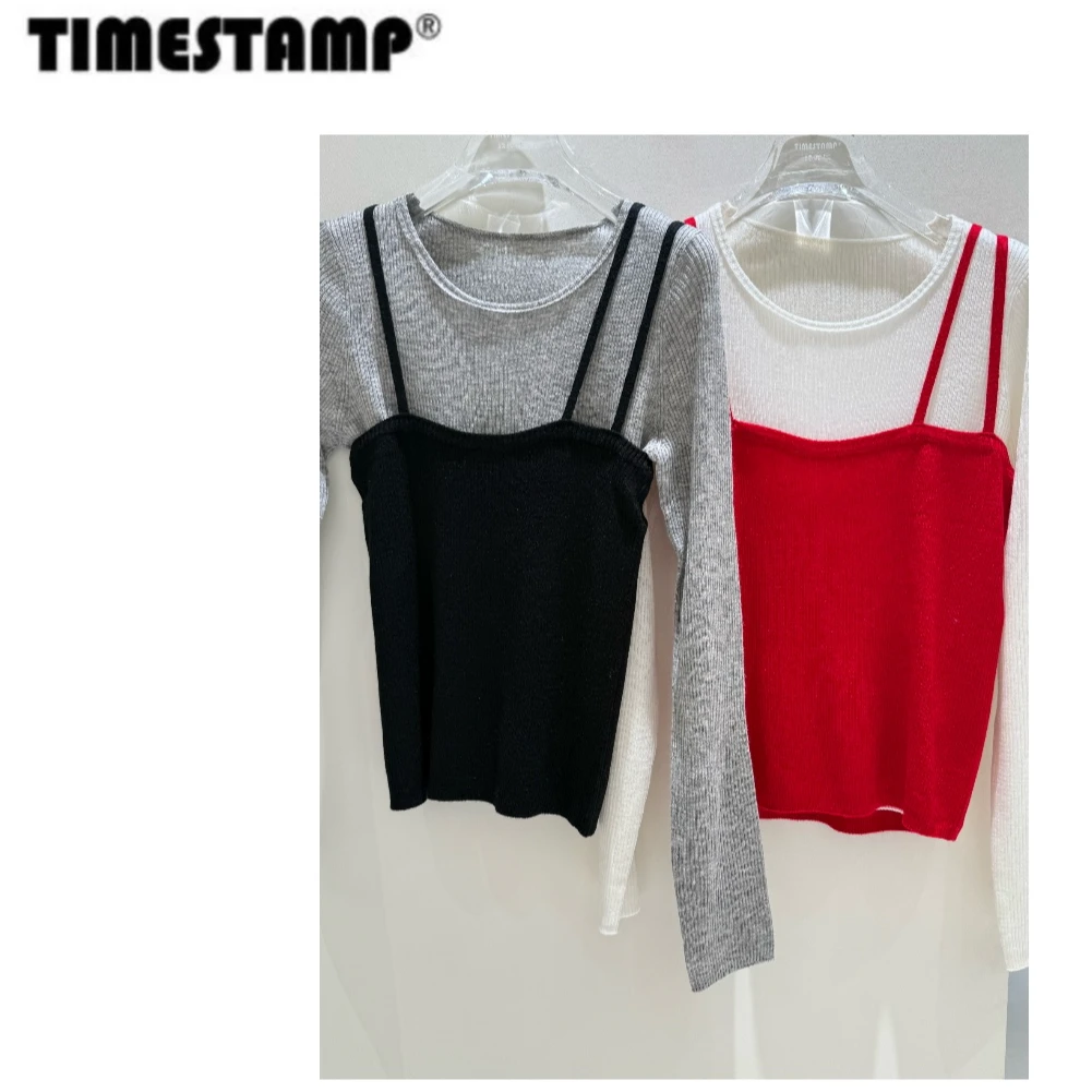 【TIMESTAMP】2025/685797早春新款时尚简约洋气吊带打底衫两件套