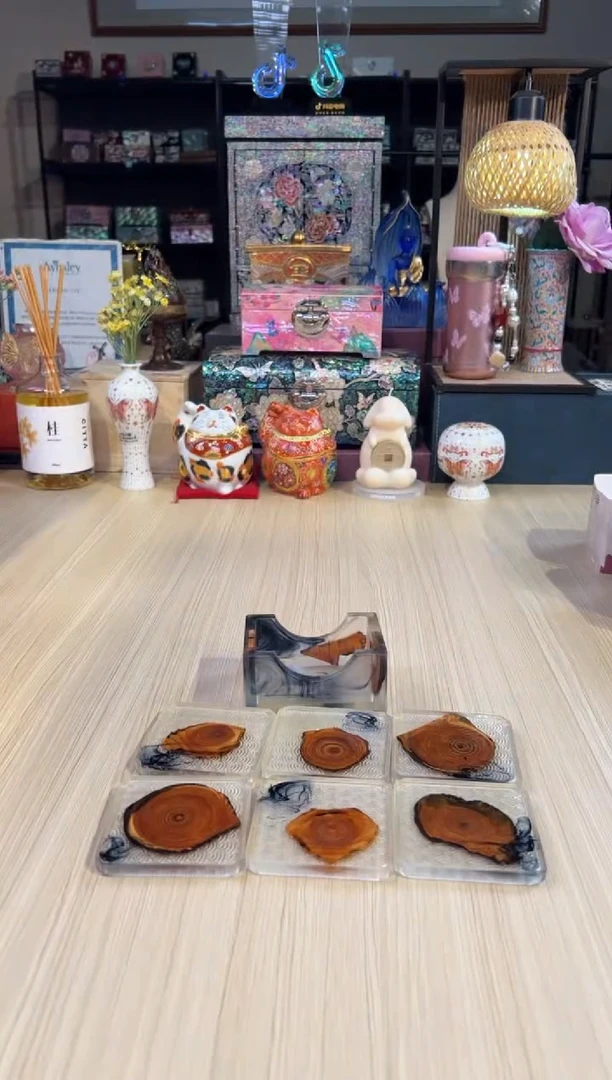 106崖柏杯垫套六（原色）