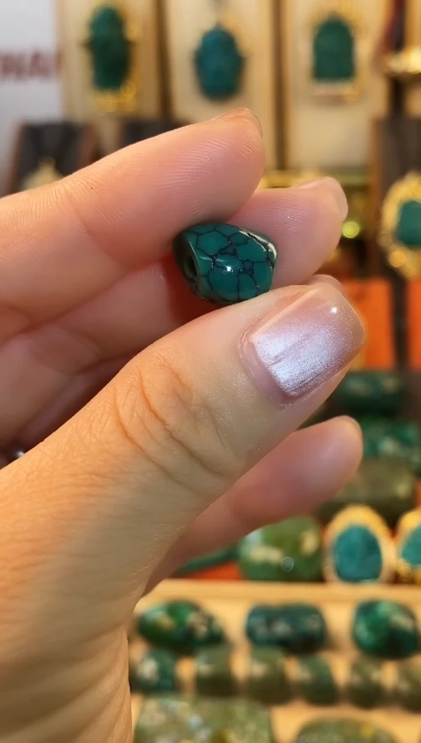 未镶嵌绿松石.网花的那颗  13*11*9.6mm