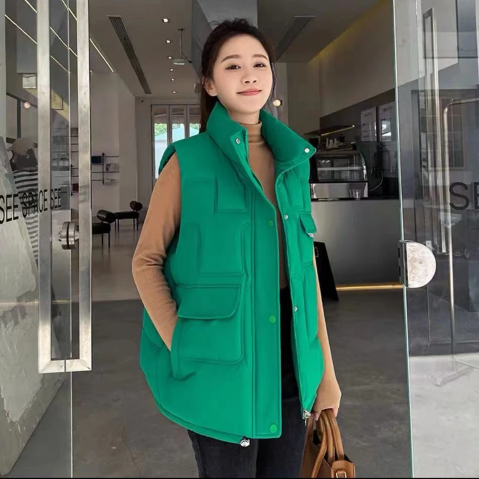 新款韩版舒适棉马甲女装秋冬新短款凸显身材背心衣服外套1686