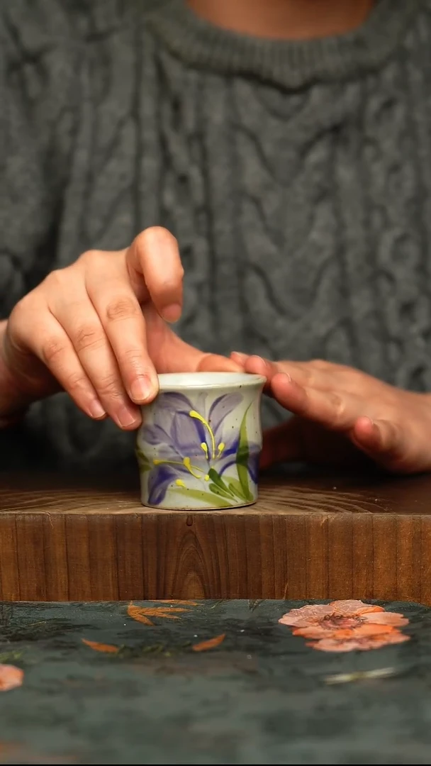 杯釉下彩手工手绘同款陶器