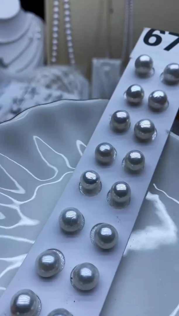 银S925镶嵌耳饰淡水珍珠耳钉多样性发其一