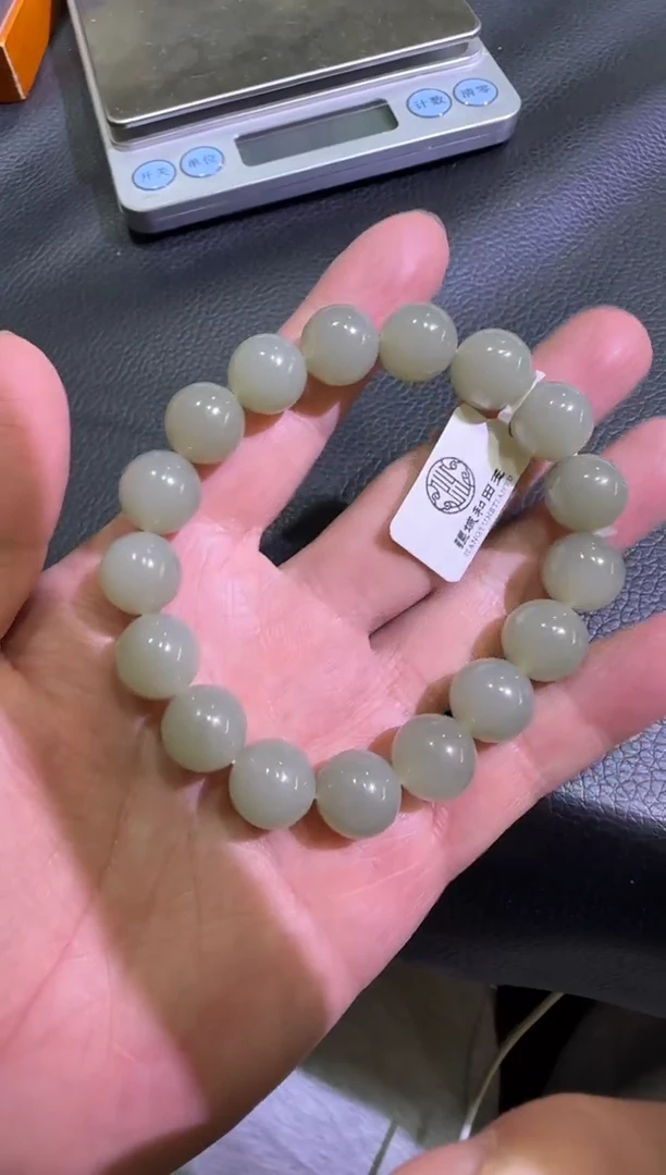 未镶嵌手串和田玉且末近矿高青白手串（产地直发）