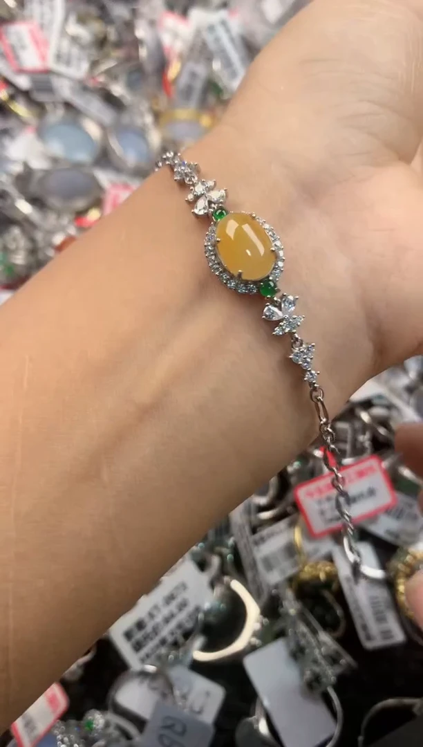 银S925镶嵌戒指翡翠555          9