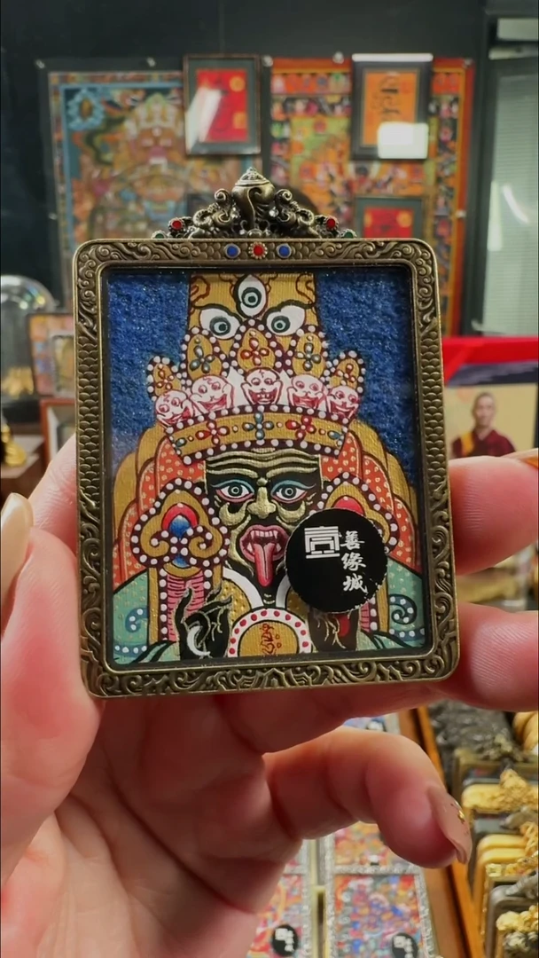 吊坠壹善缘城手绘唐卡扎基