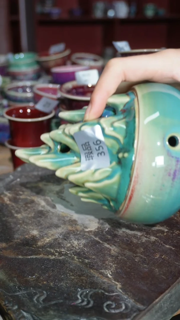 摆件陶精品窑变钧瓷茶器