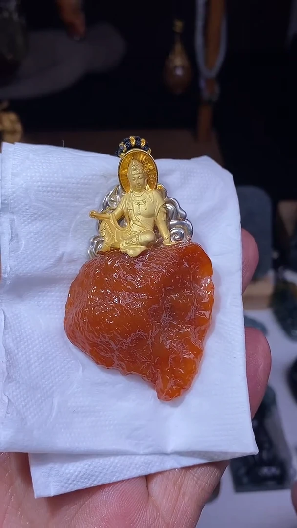 翡翠银S925镶嵌颈饰武***人翡翠