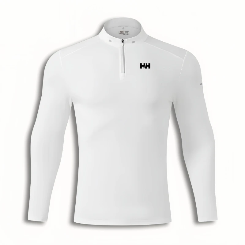 HH海丽情侣运动速干长袖T恤男女立领冬季加厚综训梭织体恤衫潮