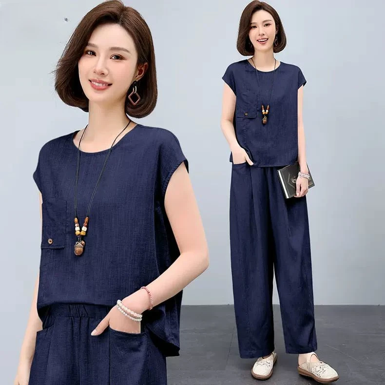 时尚妈妈减龄穿搭一整套2025夏季大方得体爆款巨好看超火两件套装