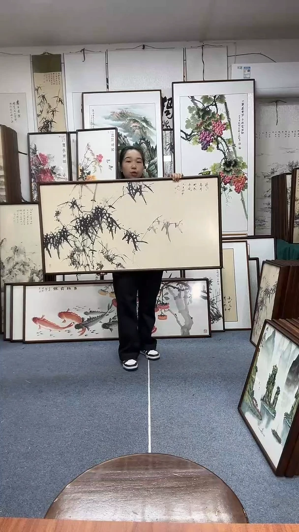 国画尺寸63*123实木画框京东包邮手绘