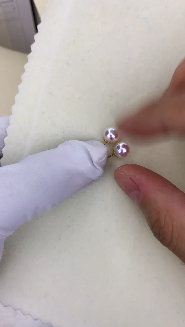 18K金镶嵌海水珍珠DA 7-8 耳钉 GD002