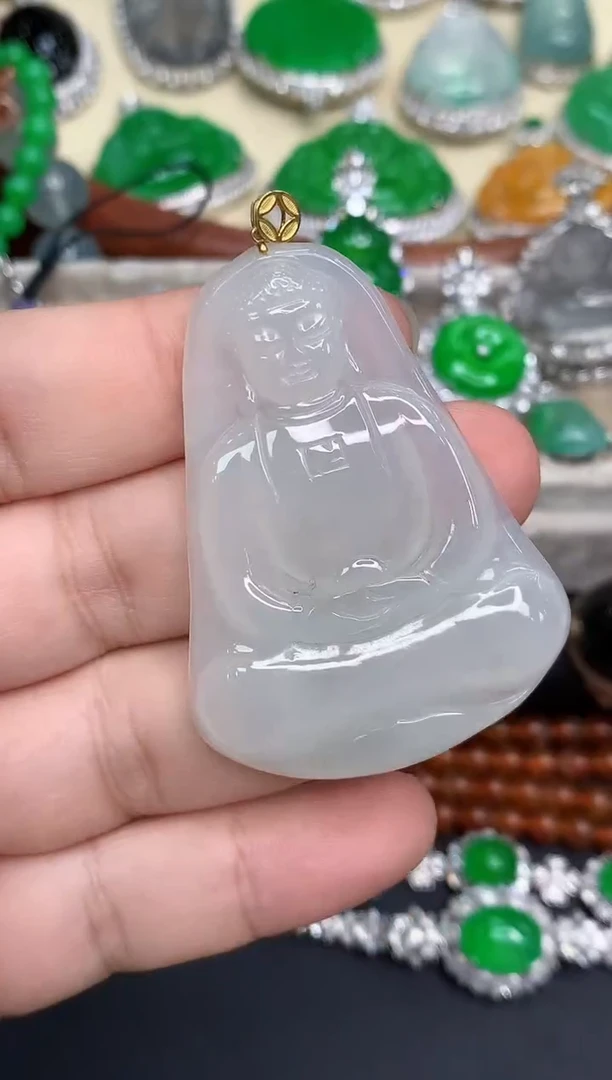 颈饰18K金镶嵌翡翠291-中国好珍宝