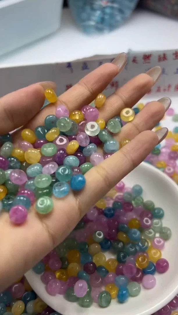 未镶嵌颈饰碧玺w2894彩虹碧玺算盘8*4mm*30颗