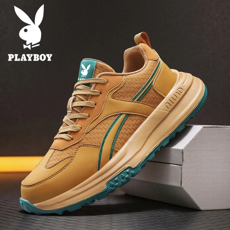 花花公子男鞋2025新款防滑厚底时尚休闲运动鞋男士软底阿甘跑步鞋