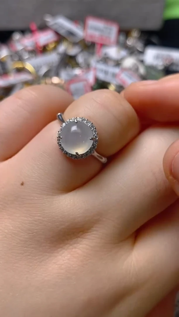 银S925镶嵌戒指翡翠百内无证书