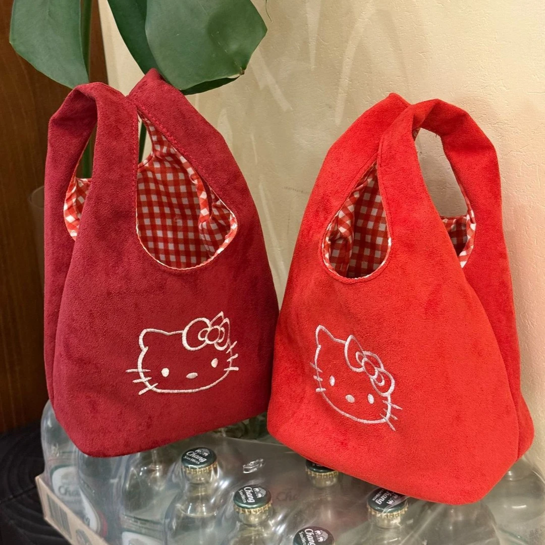 ZY可爱新年红Kitty手提包婚庆小包手拎包女心便携百搭新娘伴手礼