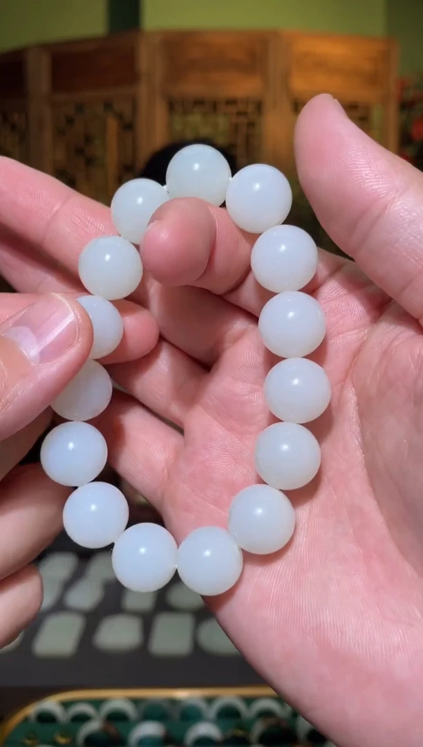 和田玉未镶嵌挂件手串63.3