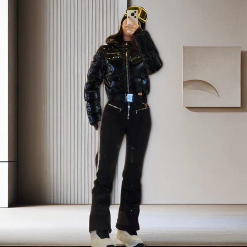 进口奢华高端 女款连体滑雪服