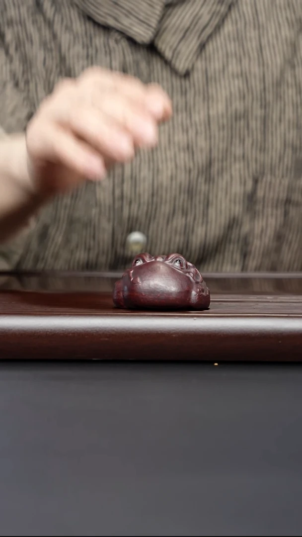 茶壶紫砂全手工茶宠 紫泥蟾儿