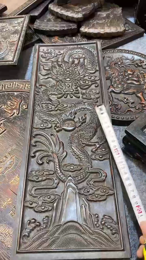 木紫檀木雕刻板一物一拍